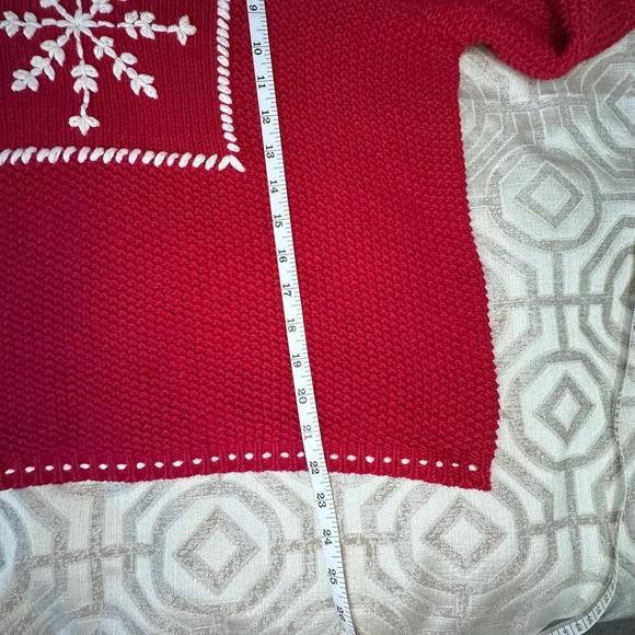 Ann Taylor Sweater knit Pullover‎ turtleneck ugly tacky holiday snowflake size M - Picture 5 of 7